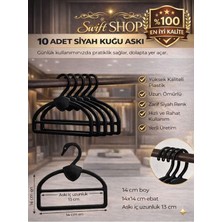 PremiumPort Siyah Şal ve Eşarp Askısı 10'lu Paket, Dolap Içi Düzenleyici