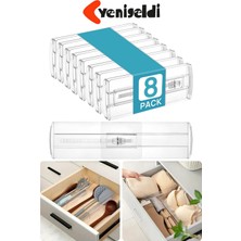 PremiumPort 8 Adet Ayarlanabilir Şeffaf Çekmece Bölücü Seti