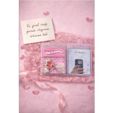 Zue Gift Aynalı Kartlı Mini Çiçek Buketi – Sevgiliye Arkadaşa Romantik Hediye Seti | Love Flowers Mini Buket