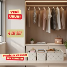 PremiumPort 4'lü Çekmece Düzenleyici Kutu Seti, Bebek ve Çocuk Odası Için