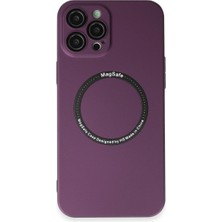 Hayat Store Apple Iphone 12 Pro Kılıf Jack Magneticsafe Lens Silikon - Mürdüm