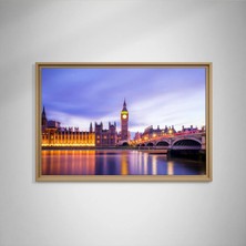 Ahsenico Londra – Tarihin Asaleti ile Modern Ritmin Buluşması-Çerçeveli Tablo(Natural Meşe)