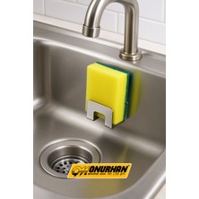 PremiumPort Paslanmaz Çelik Yapışkanlı Sünger Tutucu, Evye Düzenleyici