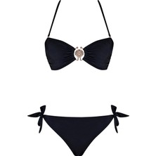 Sailor Moda Aksesuarlı Bağcıklı Straplez Bikini Takım