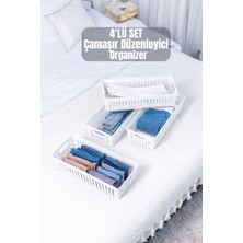 PremiumPort 4'lü Beyaz Çok Amaçlı Dolap Içi Düzenleyici Organizer Set