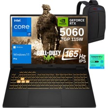 Asus Tuf Gaming F16 FX608JMR-RV078 Intel Core I7 14650HX 32GB 1tb SSD RTX5060 8gb 115W 16" 165Hz IPS WIN11PRO Taşınabilir Bilgisayar - Webzone Çanta / 1 Yıl Kaspersky Yazılım Koruma WZ11