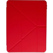 Pileli Store Newface Samsung Galaxy P610 Tab S6 Lite 10.4 Kılıf Kalemlikli Mars Tablet Kılıfı - Kırmızı