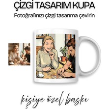 spldizayn Çizgi Tasarım Fotoğraf Baskılı Kupa Bardak Kişiye Özel