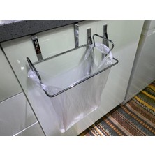 PremiumPort Pratik Krom Çöp Poşet Tutucu ve Organizer, Dolap Kapağına Asılır