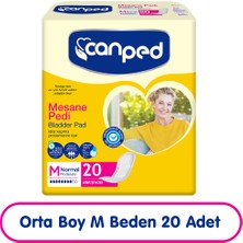 Canped M Beden Orta Mesane Pedi 20 Adet Cilt Dostu Özellik ile Beyaz Renk