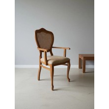 Kleinhaus Furniture Lilia Kollu Ahşap Sandalye, Hazeranlı Ahşap Yemek Sandalyesi, Klasik Tasarım