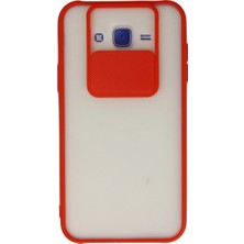 TeknoKapsül Galaxy J7 Kılıf Palm Buzlu Kamera Sürgülü - Kırmızı