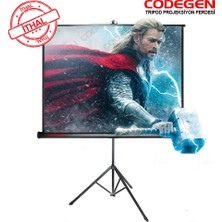 Esranın Dünyası Codegen Tx-20 Trıpod Projeksiyon Perdesi 200X200 (Arkası Siyah Fonlu - Taşınabilir Ayaklı Mode
