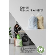 Esranın Dünyası Premium Hassas Dokunuş: 2'li Lüks Çamaşır Yıkama Filesi Seti - Giysi Koruma Sanatı 40X60 cm
