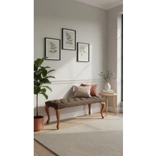 Kleinhaus Furniture Lükens Ayaklı Ahşap Bench, Klasik Tasarım, Konforlu Oturum (Değiştirilebilir Renk ve Kumaş)