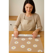 PremiumPort Şeffaf Eva Shelf Liner, Papatya Desen, Kaymaz, Mat, 45CM x 10M