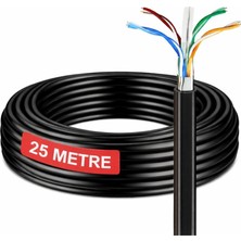 Sonreir 25 Metre Cat6 Kablo AWG23 Bakır Tel Double Layer iç ve Dış Mekan Ethernet internet Kablosu