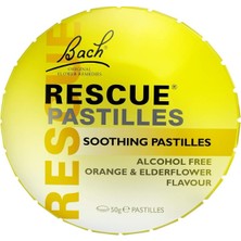 Bach Rescue Remedy Çiğnenebilir Pastiller | 50 G Seyahat Boyu, Portakal ve Mürver Çiçeği Aromalı