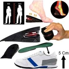 Kiesa Boy Uzatıcı Tabanlık Hava Yastıklı Ayakkabı Içi Topuk Yükseltici 5 cm Siyah