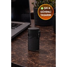 Toyfest Siyah Rüzgar Geçirmez Çakmak Turbo Alev Doldurulabilir Metal Başlıklı Güçlü Çakmak