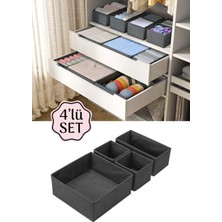 PremiumPort 4'lü Çekmece Düzenleyici Kutu Seti, Dolap Için Organizer ve Saklama Ürünü
