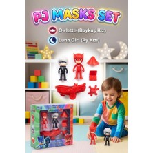 Farbu Oyuncak Pijamaskeliler Kedi Kız Kovalamacada! 6 Parça Kırmızı Arabalı 2 Figür 4 Aksesuarlı Oyuncak Figür Set