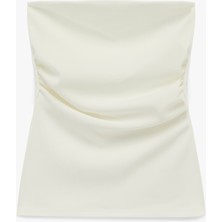 Koton Slim Fit Drape Detaylı Straplez Top