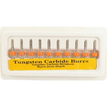 10 Parça Tungsten Karbür Mini Freze Uç Seti - Cnc Kart Temizleme ve Gravür Uygun (3mm Sap)