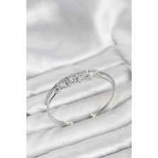 Vice Avm Çiçek Model Pirinç Gümüş Renk Kadın Bileklik (VICE/1395)