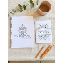 Veracraft Vera Motivasyon Mandala Kitabı + Coloring Book Hediye – Stres Giderici Yetişkin Boyama Kitabı | Spiralli, Kalın Kağıt