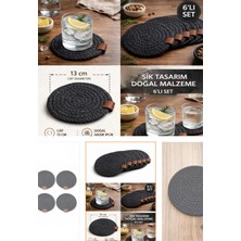 Kitchen Line Natural Luxe Hasır Bardak Altlığı 6’lı Set