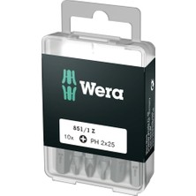 PowerA Wera Uç Çeşitleri, 851/1 Z Ph 2 Diy, Ph 2 x 25 mm (Kutu Başına 10 Uç), 05072401001
