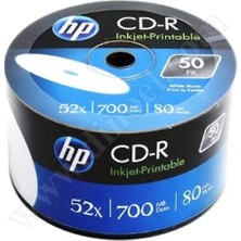 Hp CD-R80 Full Face Inkjet Yazdırılabilir 700 MB 52 x (50 Adet, Her Biri 80 Dakikalık Hatırlatılabil