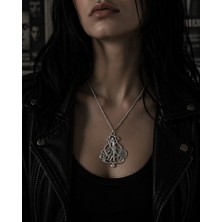Vintage Takı Gothic Gotik Gümüş Kaplama Silver Elf Meleği Kolye