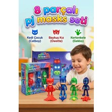 Farbu Oyuncak Pijamaskeliler Macerada: 8 Parçalı Oynar Eklemli 4 Karakter Figürlü 4 Aksesuarlı Oyuncak Figür Seti