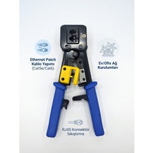 Zeyar Teknoloji Profesyonel RJ45 Konnektör Sıkıştırma Pensesi - Cat5, Cat6, Cat7 Uyumlu Ethernet Kablo Yapım Aleti