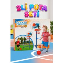 Farbu Oyuncak Sihirli Basketbol ve Futbol Kalesi 2'si 1 Arada 85CM Eğitici Spor Oyuncak Seti