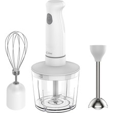 Kiwi KC-8219H Güçlü 500W Beyaz El Blender Seti – Parçalama ve Çırpma Deneyimi, Paslanmaz Çelik Bıçak