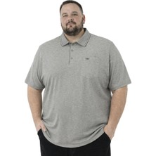 Battal Moda Battalmoda Erkek Büyük Beden Melanj Toprak Polo Yaka Kısa Kollu Pike Tişört 3xl-4xl-5xl-6xl-7xl-8xl