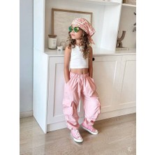La’ciel Paris Pembe Crop Paraşüt Kumaş Set