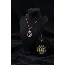 Erdobia 925 Ayar Zirkon Taşlı Rose Çiçekli Halka Gümüş Kolye