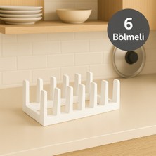 PremiumPort 6 Bölmeli Çok Amaçlı Tabak ve Tencere Kapağı Düzenleyici