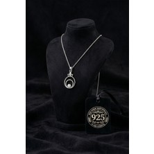 Roza Silver 925 Ayar Zirkon Taşlı Rodyum Çiçekli Halka Gümüş Kolye