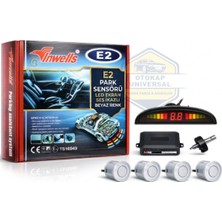 Otokap Universal E2 Park Sensörü LED Ekran Göstergeli Ses Ikazlı Beyaz Renk Araç Park Sensörü Seti