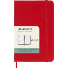 Moleskine 18 Monate Wochen Notizkalender 2025/2026, P/a6, 1 Wo = 1 Seite, Rechts Linierte Seite, Fes