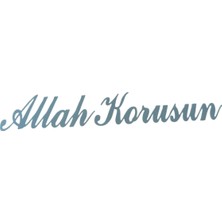 Allah Korusun Yazılı Oto Sticker Gri 14X3CM