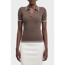 Armani Exchange Kontrast Renkli Kenar Süslemeli Polo Bayan Polo XW001897 AF10352 U6136