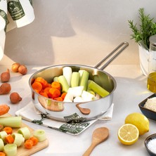 Schafer New Stahl Çelik Tava 24 cm 1 Parça-Inox