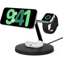 Belkin Boostcharge Pro Kablosuz 3'ü 1 Arada Şarj Cihazı Qi2 Iphone 15, 14, 13 ve 12 ve Apple Watch V
