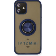 Akinco Iphone 12 Kılıf Montreal Yüzüklü Silikon Kapak - Lacivert